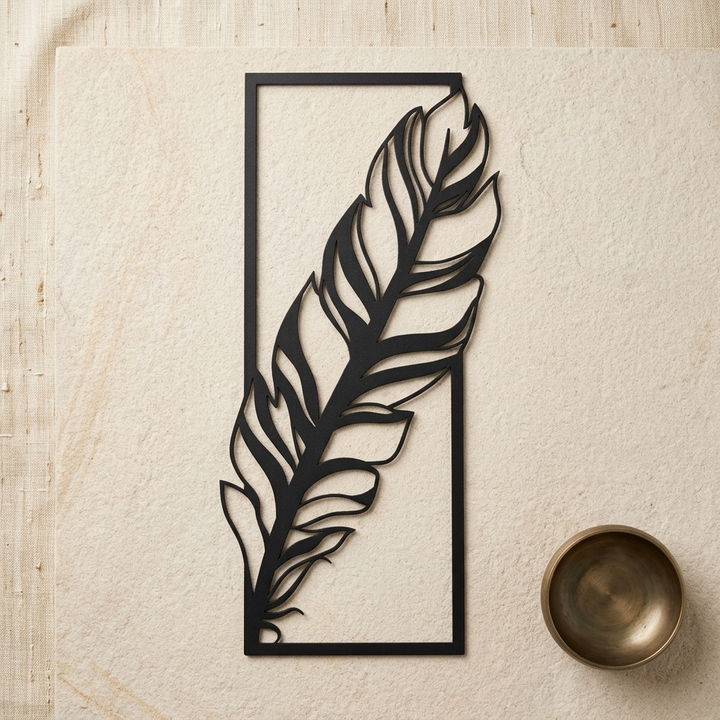 Nature-inspired black leaf wall decor for home