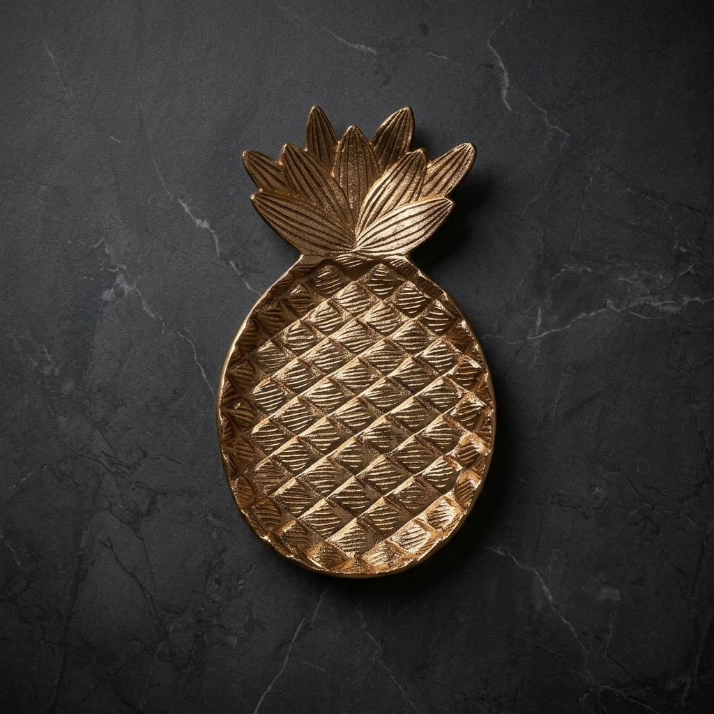 Handcrafted Gold Pineapple Showpiece for Home Decor