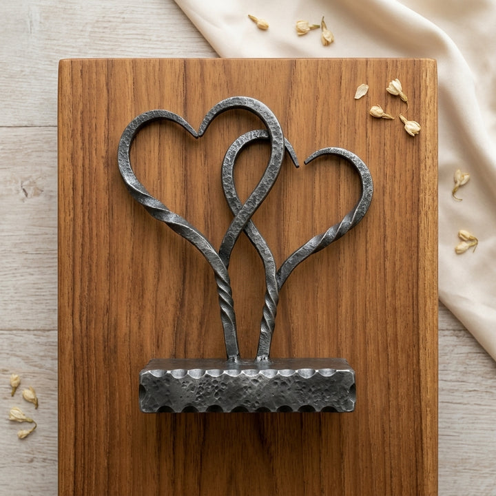 Romantic Abstract Double Heart Table Decor Showpiece for anniversary gifting