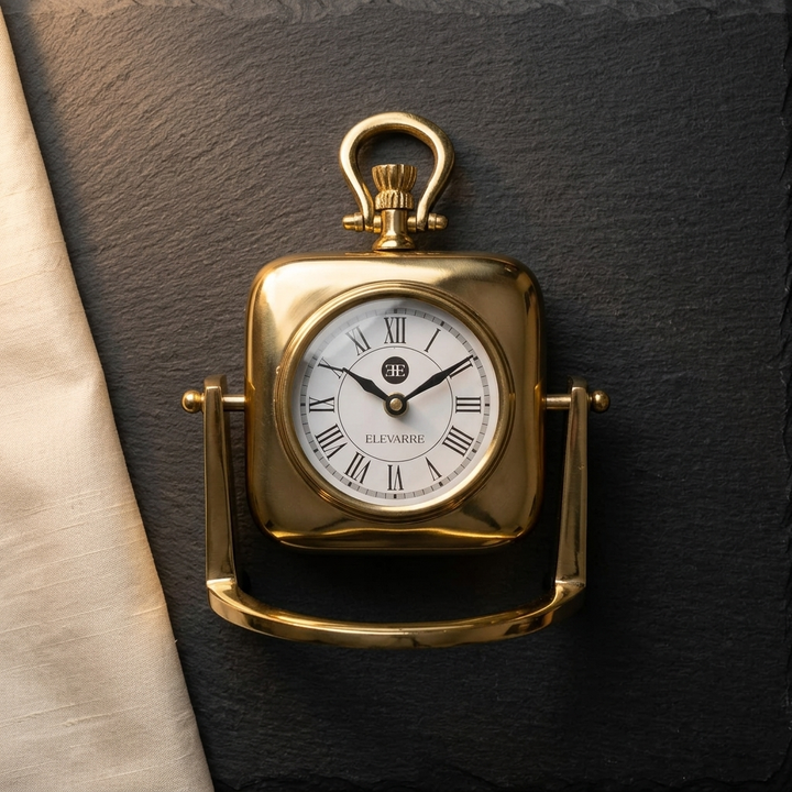 Golden Anchor Table Clock
