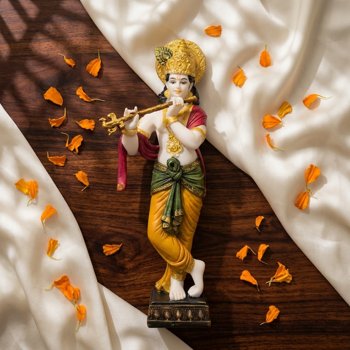 Decorative Krishna flute idol for pooja room and gifting