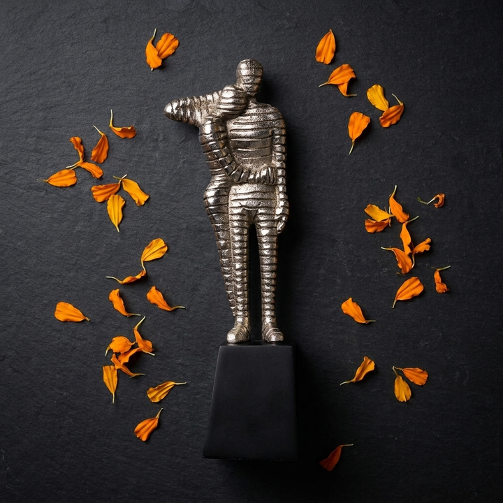 Abstract Silver Human Sculpture