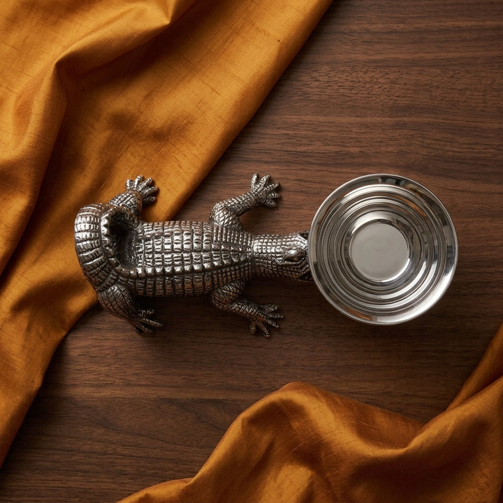 Crocodile Wine Goblet Showpiece