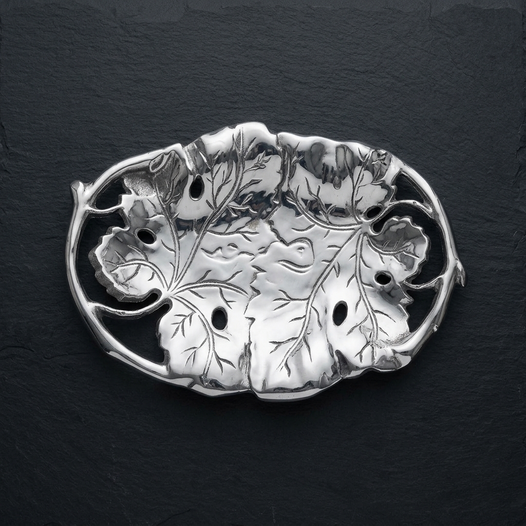 Handcrafted Silver Leaf Decorative Tray for Home Decor