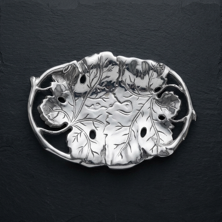 Handcrafted Silver Leaf Decorative Tray for Home Decor