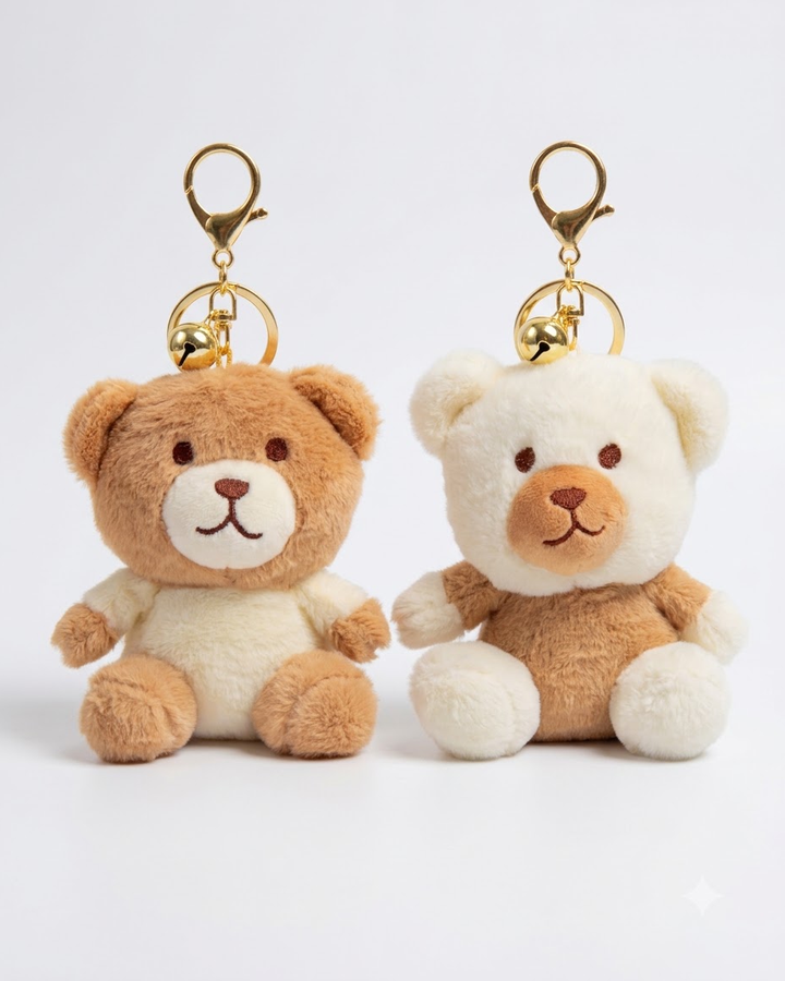Cute Teddy Bear Couple Keychain Set