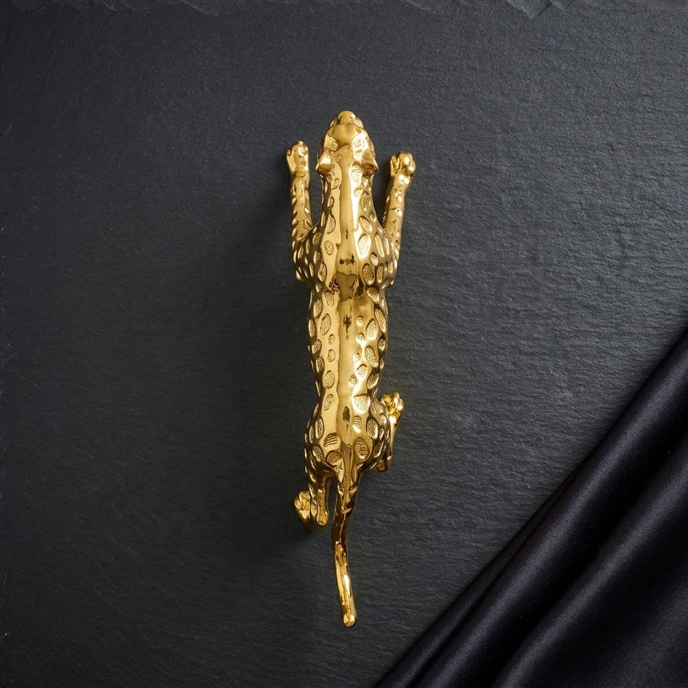 Premium running Golden Leopard Figurine for modern interiors