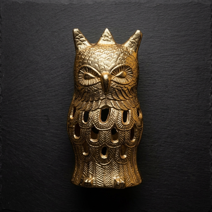 Handcrafted Black Gold Owl Showpiece