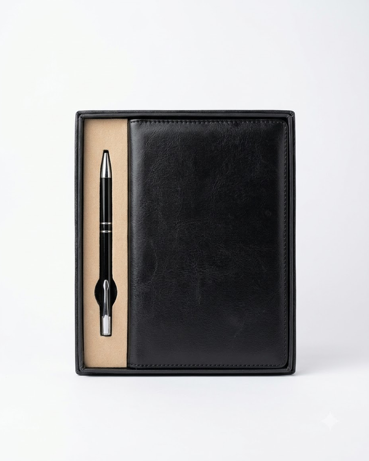 Black Notebook and Pen Gift Set