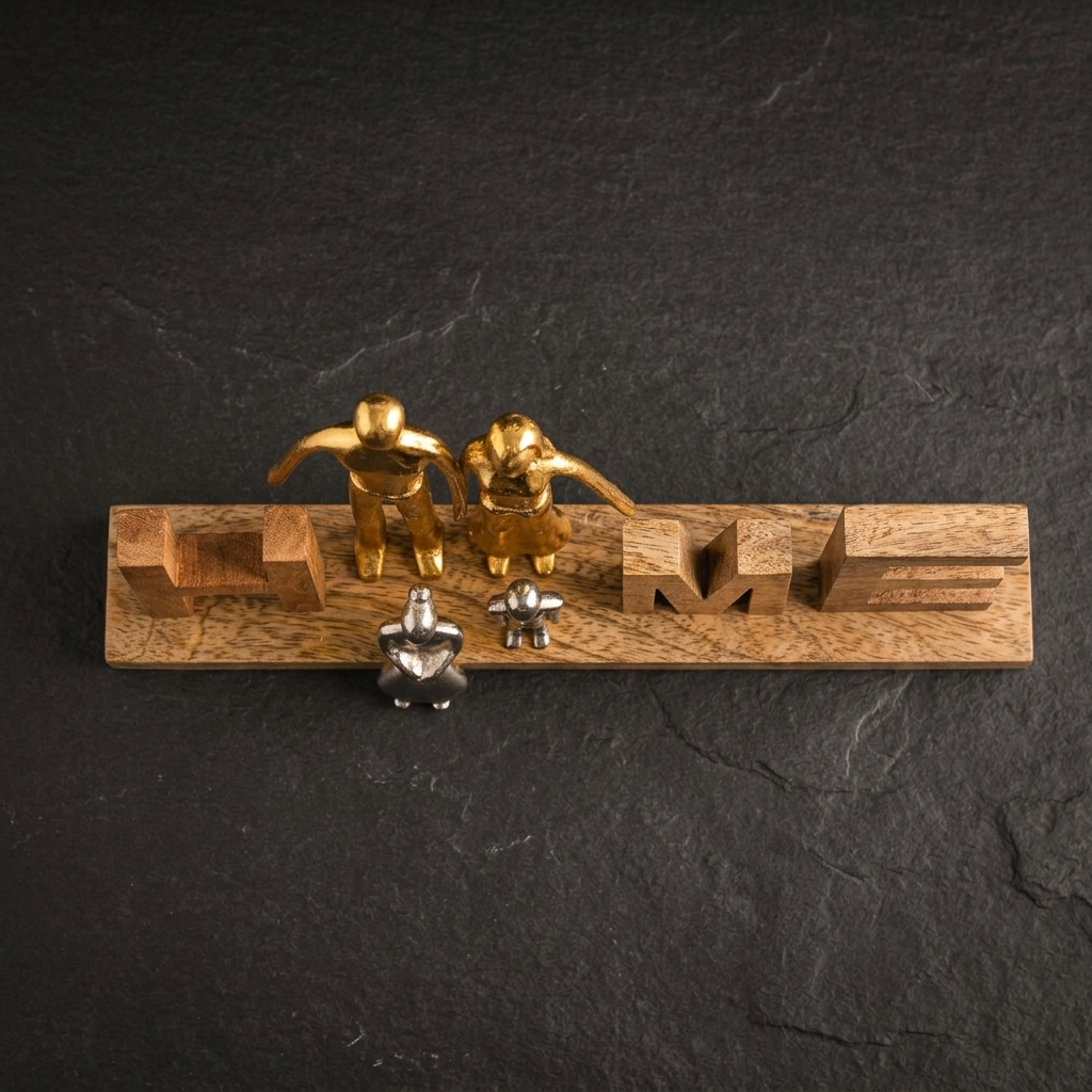 Wooden Family Home Showpiece