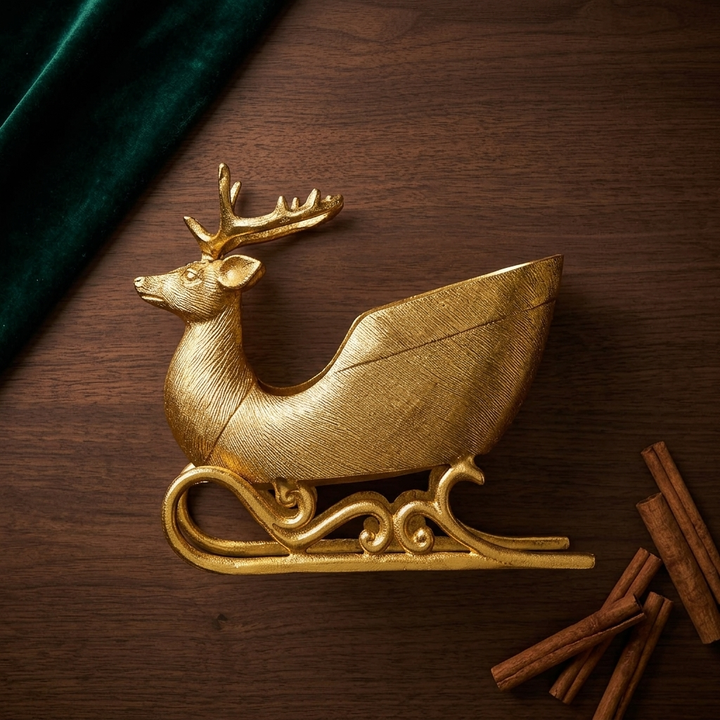 Gold Deer Bottle Holder Showpiece