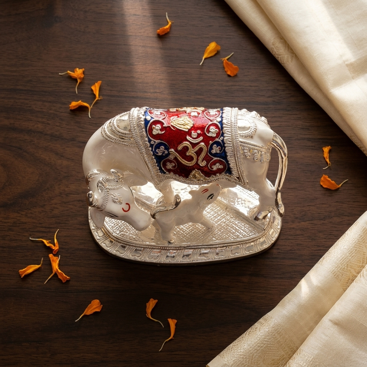 Elegant sacred Cow and Calf Showpiece