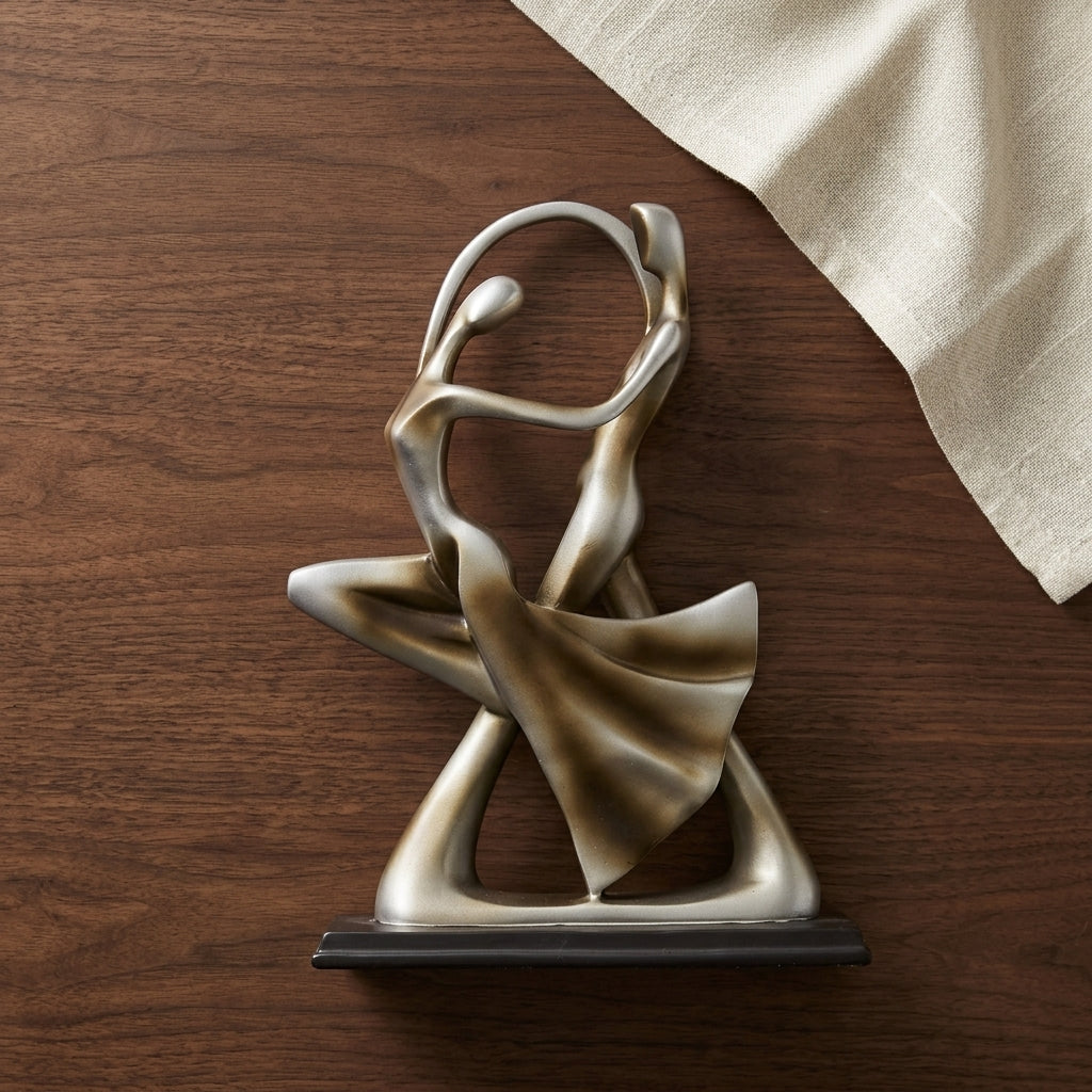 Premium Abstract Dancing Couple Showpiece with metallic finish
