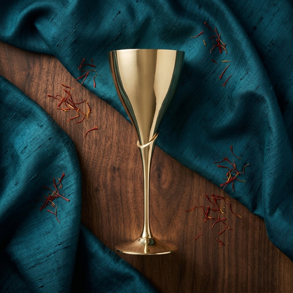 Elegant Brass Finish Luxury Champagne Flute for luxury gifting