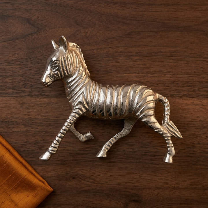 Striped galloping horse figurine for living room and office