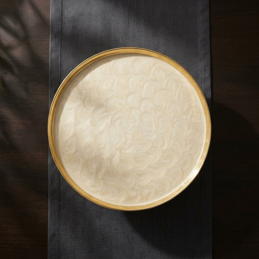 Gold decorative pedestal tray for premium gifting and celebrations