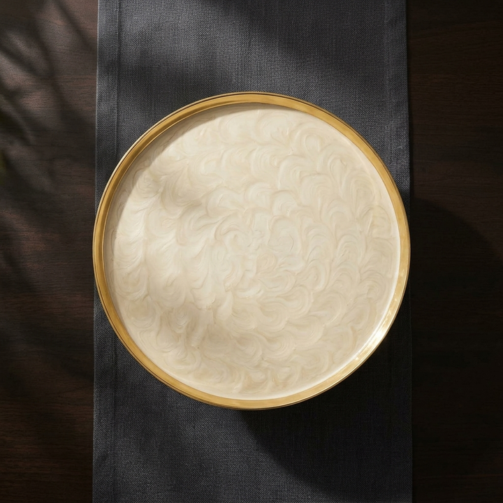 Gold decorative pedestal tray for premium gifting and celebrations