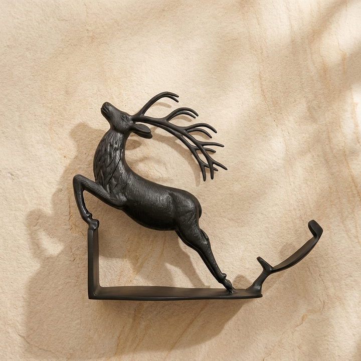 Black Deer Bottle Holder Showpiece