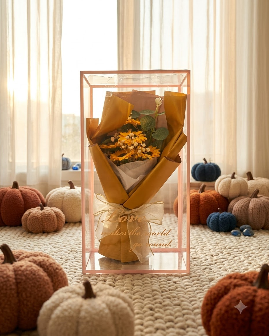 Yellow Sunflower Bouquet in Gift Box