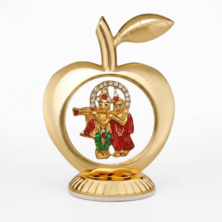Gold finish Radha Krishna Apple Table Decor for festive and wedding gifts