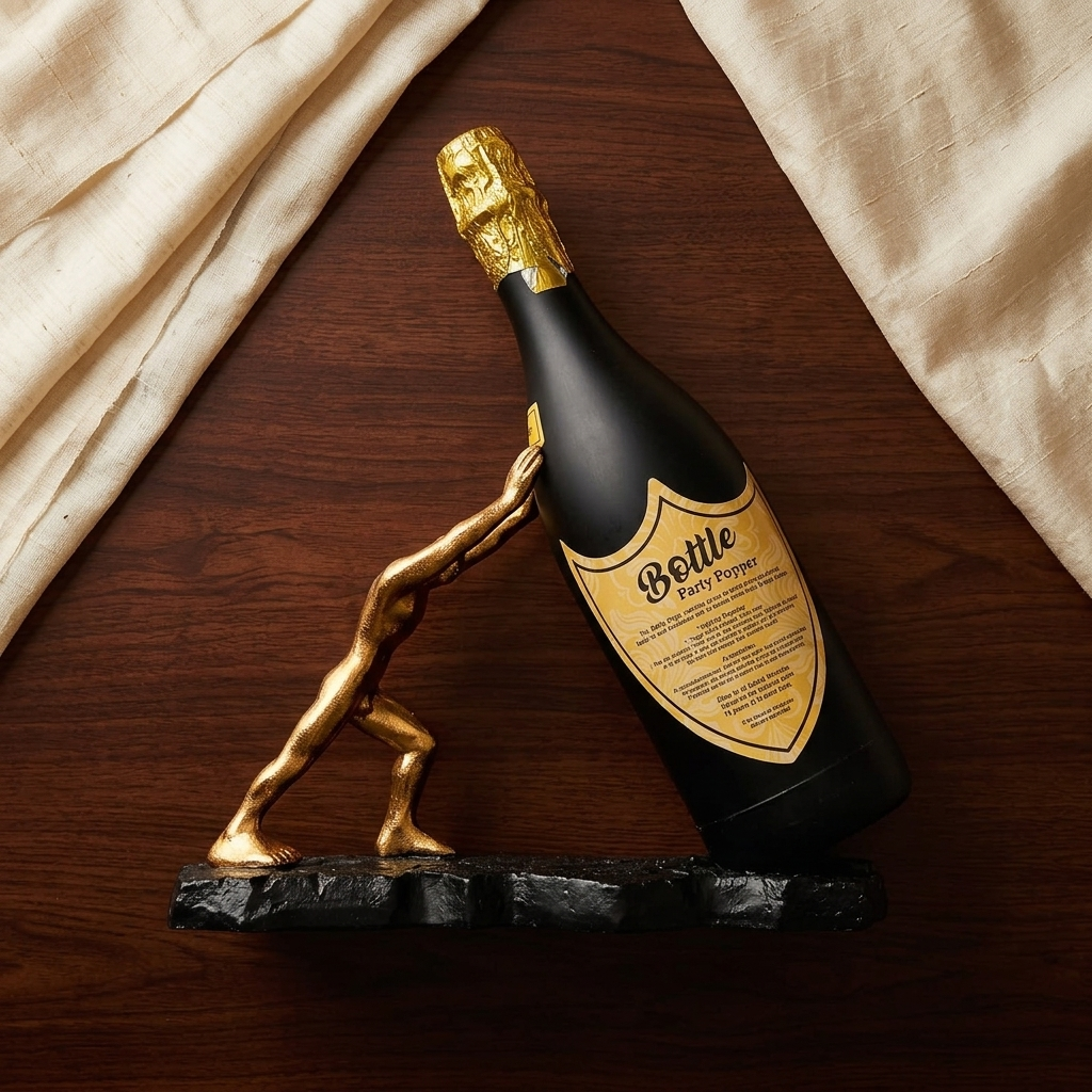 Man Holding Bottle Showpiece