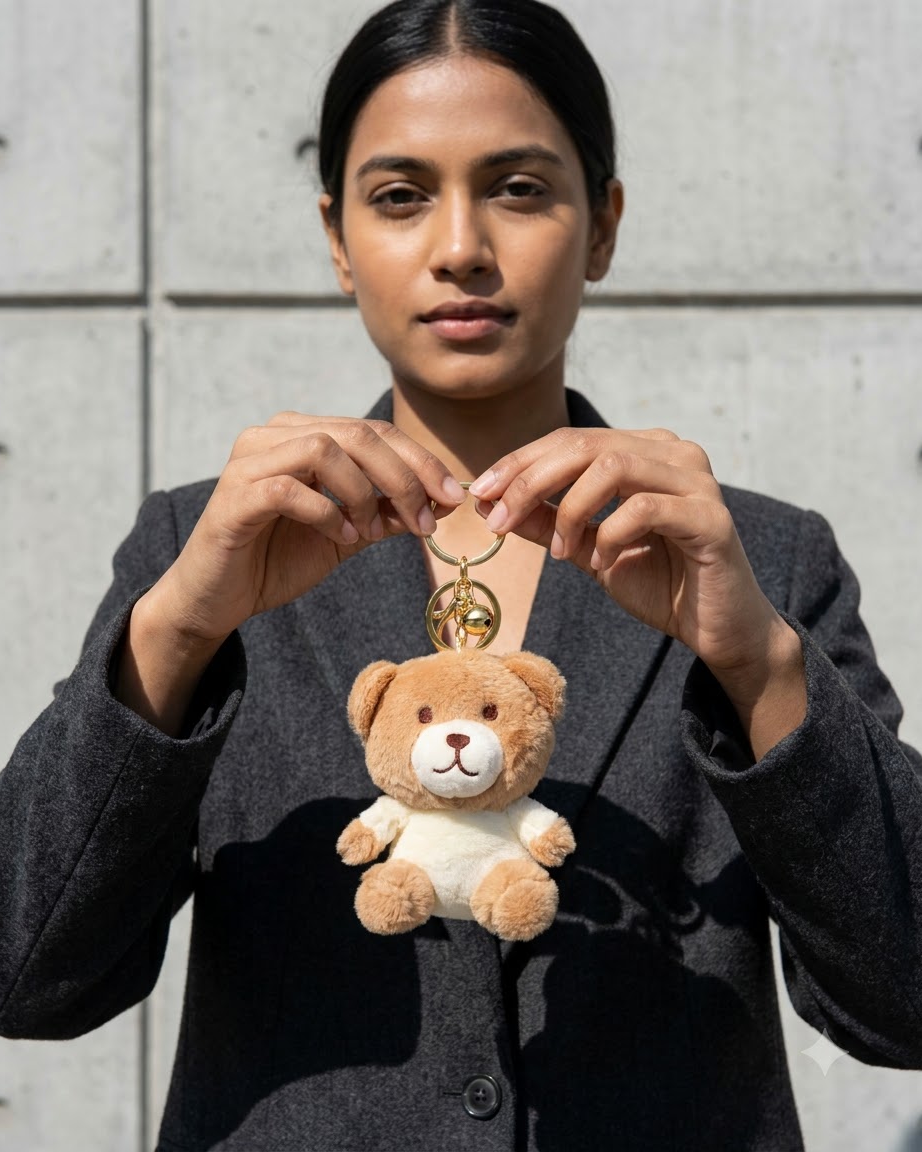 Cute Teddy Bear Couple Keychain Set