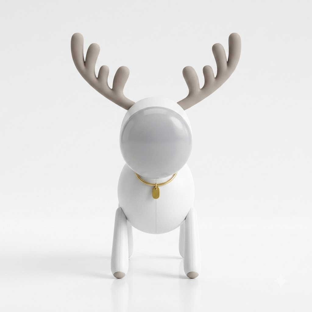 White Reindeer Decorative Showpiece