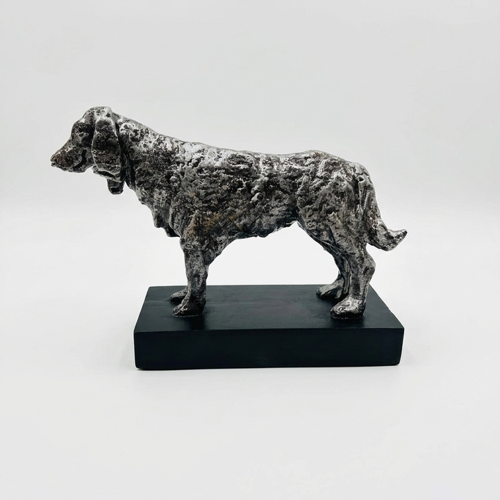 Black &amp; Silver Dog Sculpture Showpiece