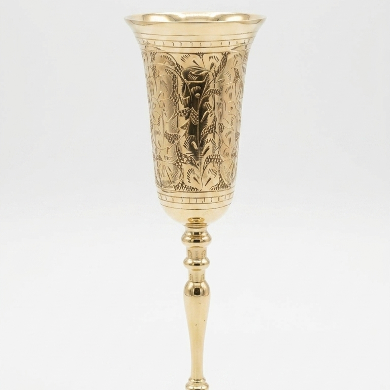 Premium decorative Engraved Wine Goblet with polished finish