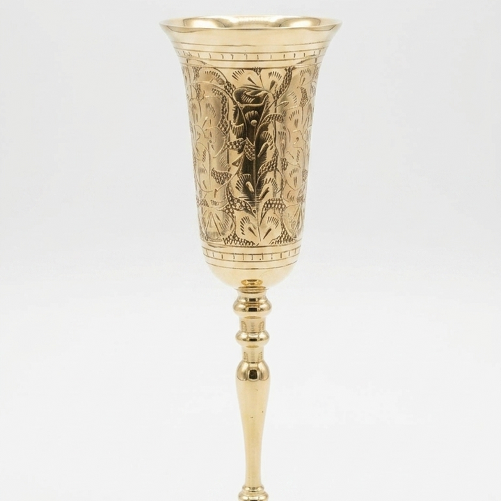 Premium decorative Engraved Wine Goblet with polished finish