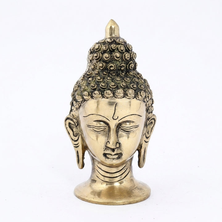 Luxury Brass Finish Buddha Head Statue gift for housewarming and festive occasions