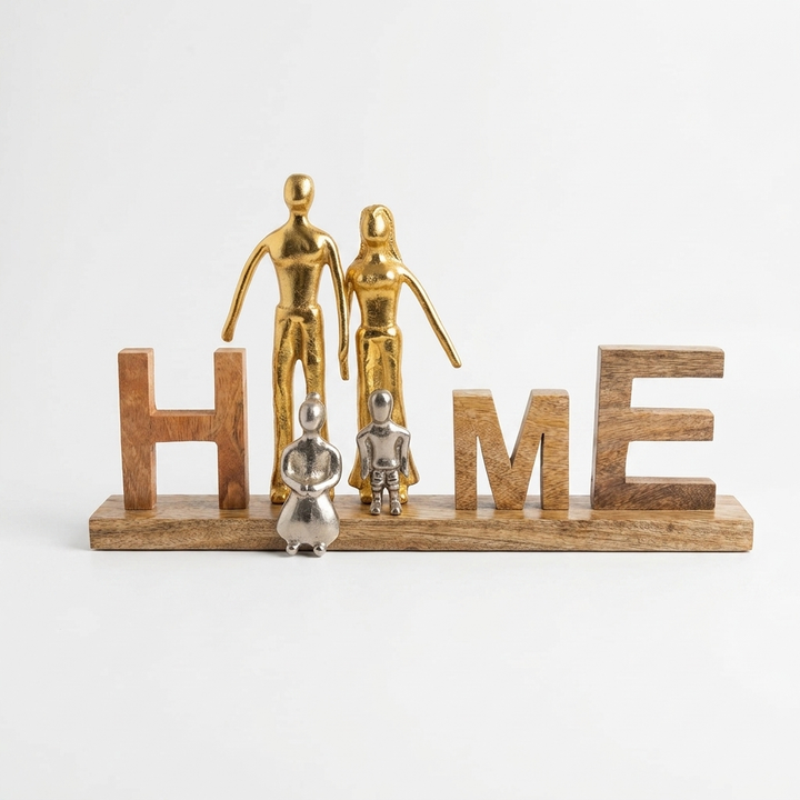 Wooden Family Home Showpiece