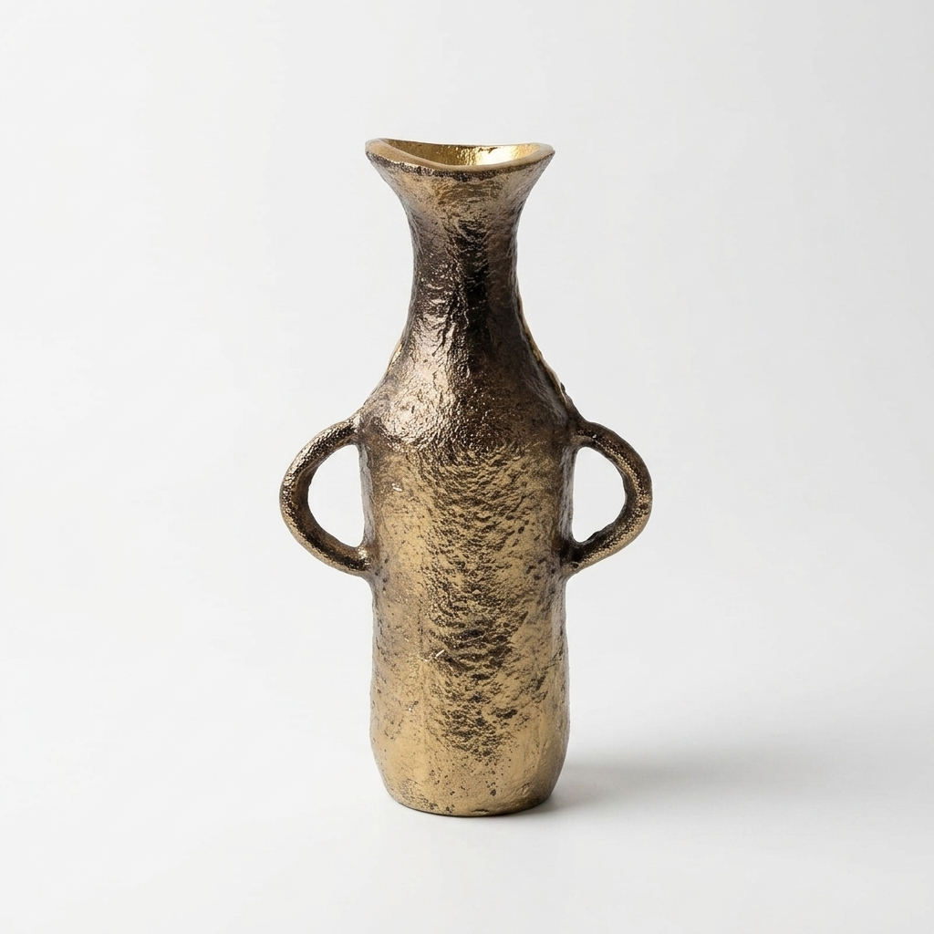 Black Gold Metal Vase