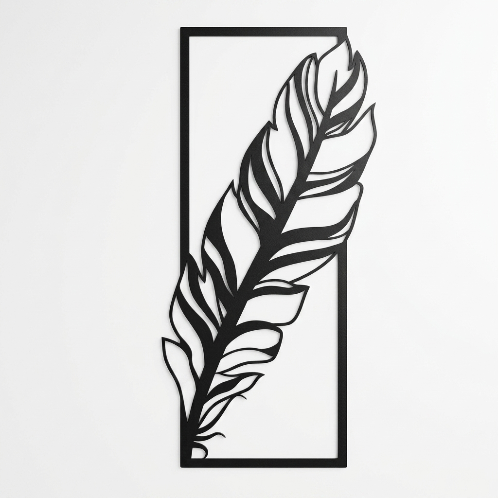 Black leaf wall decor for modern living room