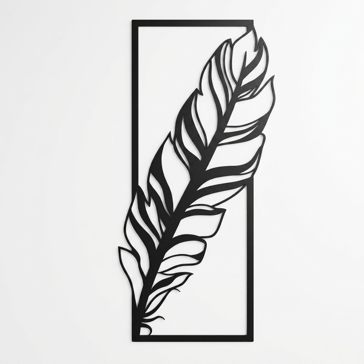 Black leaf wall decor for modern living room