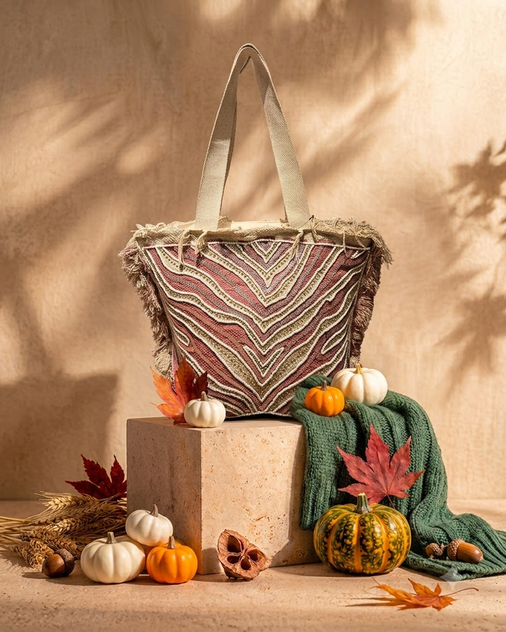 Pink &amp; Beige Tote Bag