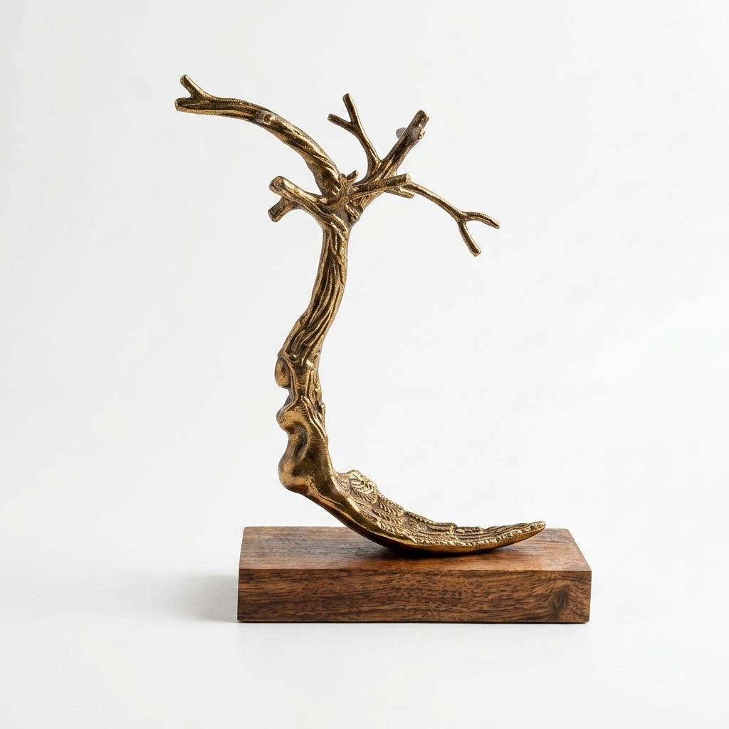 Premium tree branch showpiece with antique gold finish for home decor