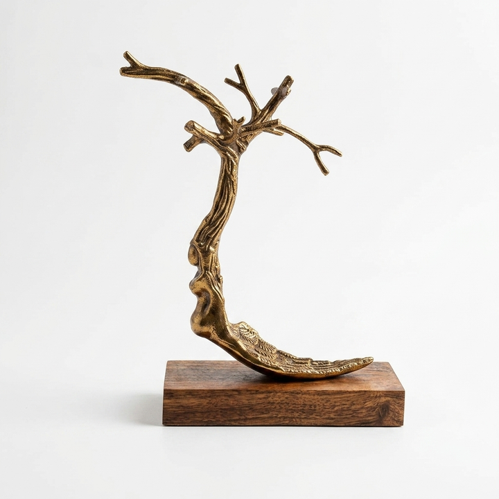 Premium tree branch showpiece with antique gold finish for home decor