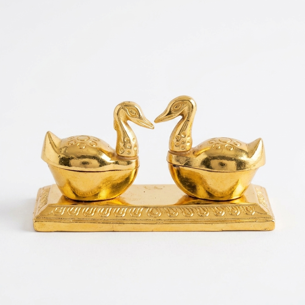 Golden Peacock Couple Showpiece for elegant home décor