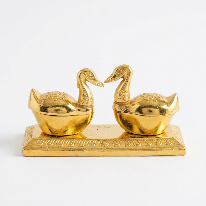 Golden Peacock Couple Showpiece for elegant home décor
