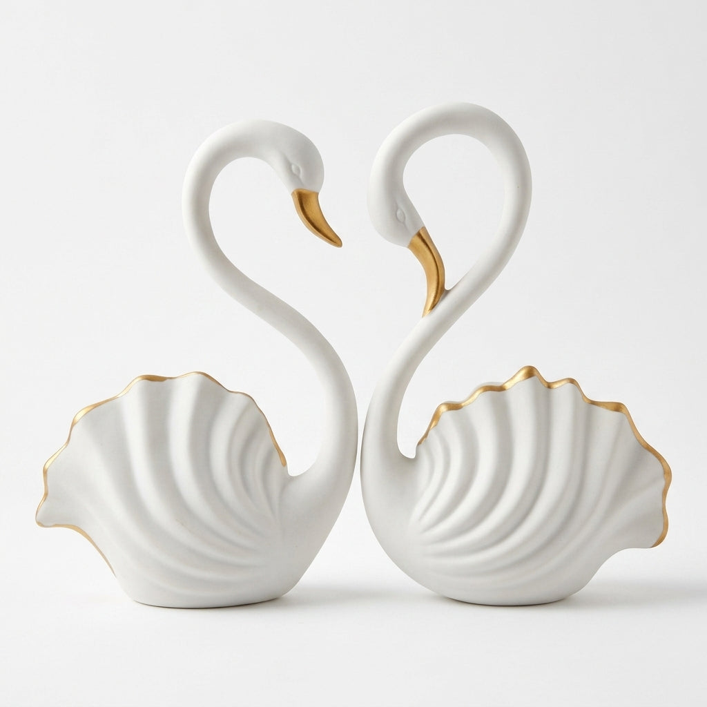 Luxury Swan Couple Showpiece