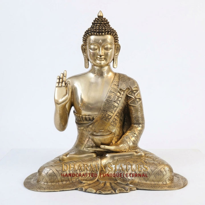 Premium Buddha Blessing Statue meditation showpiece for office and home décor