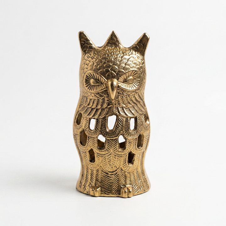 Handcrafted Black Gold Owl Showpiece