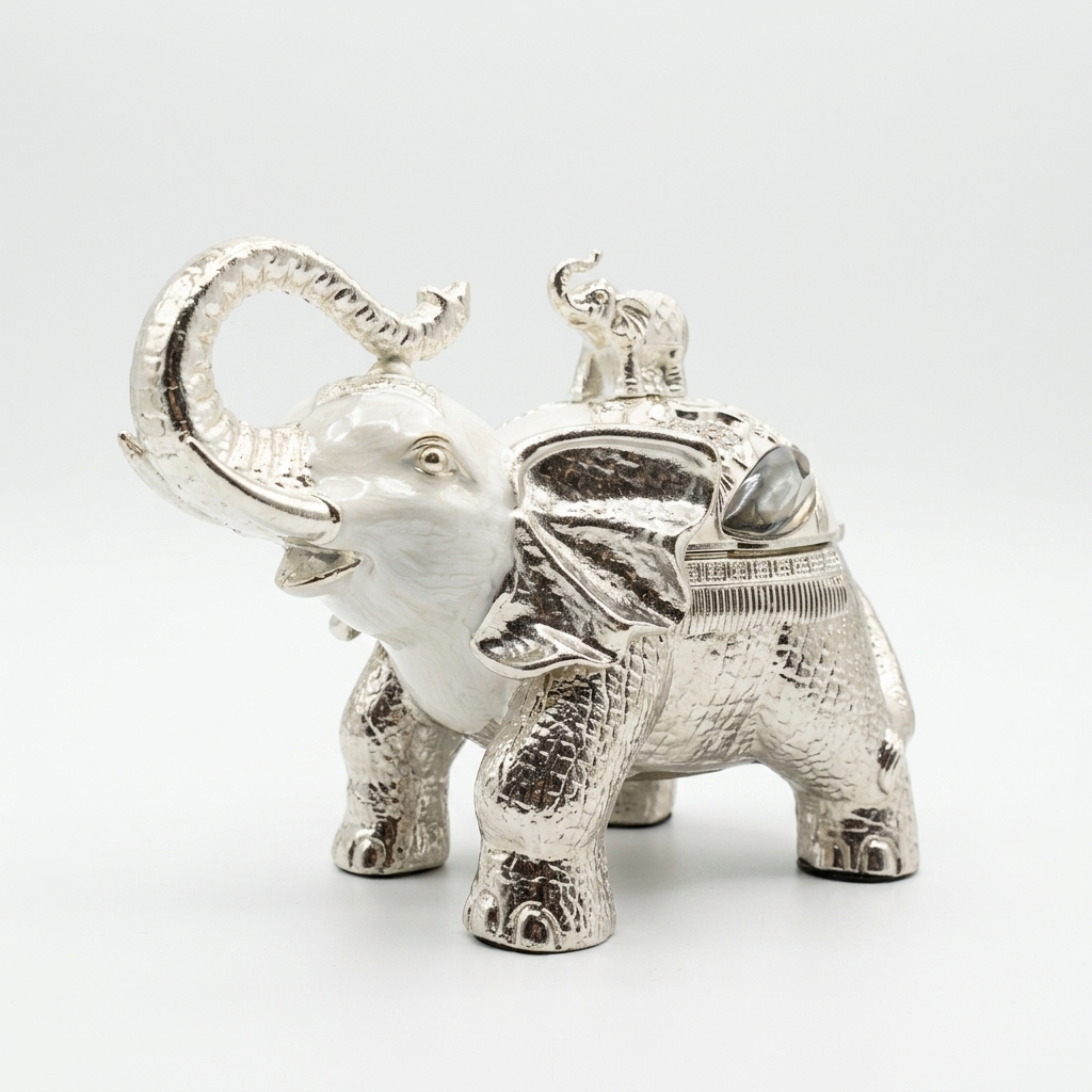 Royal elephant showpiece for home decor with ornate detailing