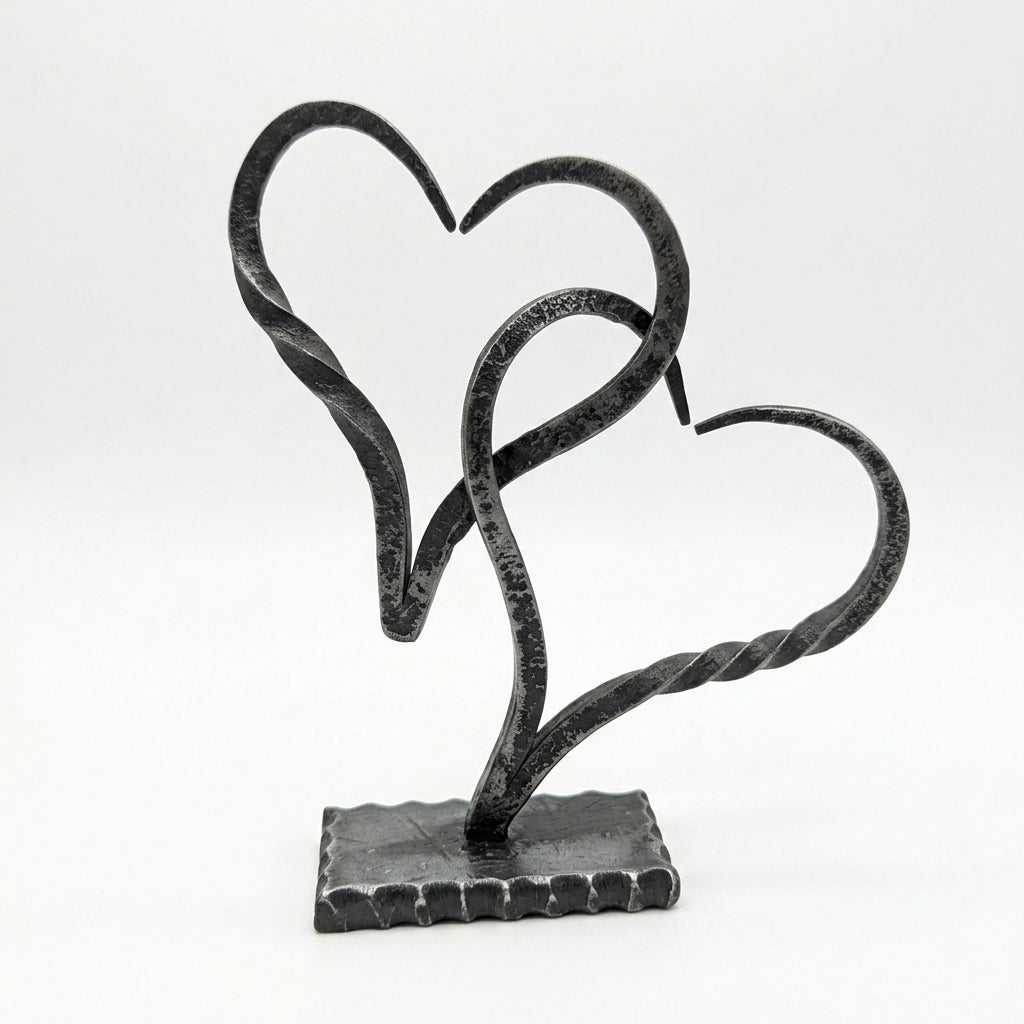 Luxury Abstract Double Heart Table Decor Showpiece for elegant living room décor