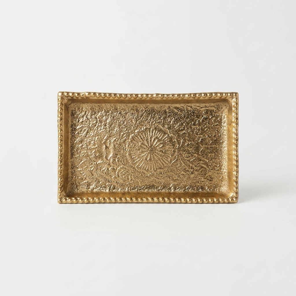 Handcrafted Antique Gold Decorative Tray