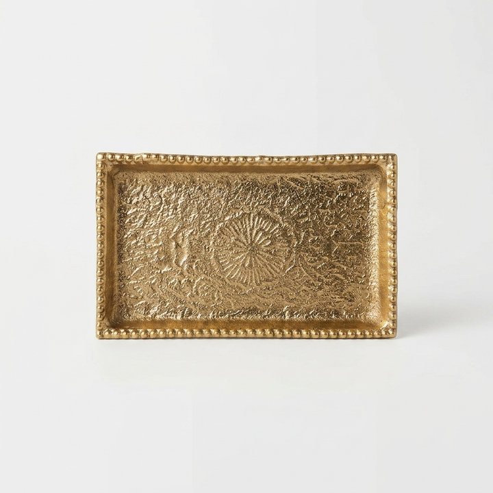 Handcrafted Antique Gold Decorative Tray