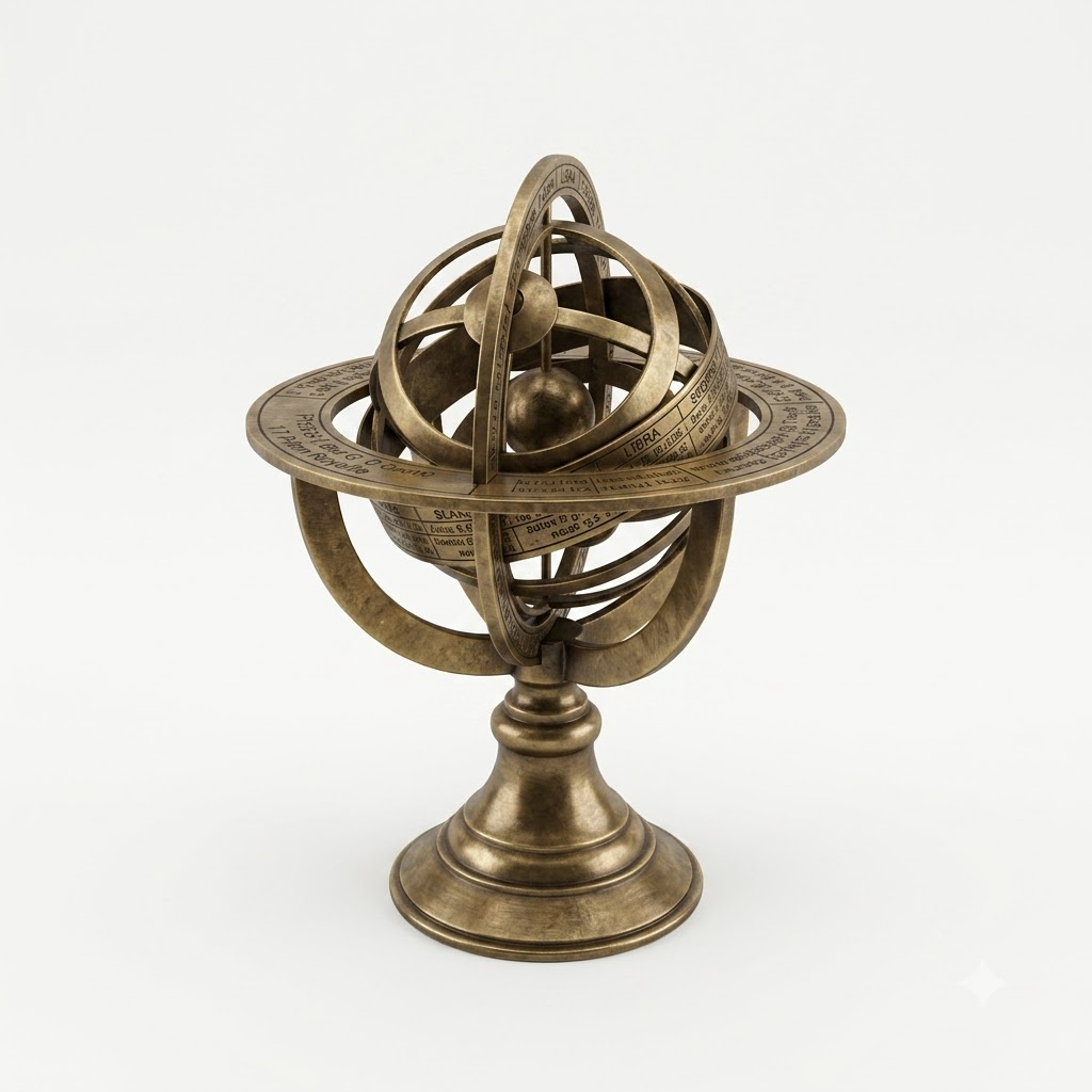 Antique Brass Armillary Sphere Table Decor