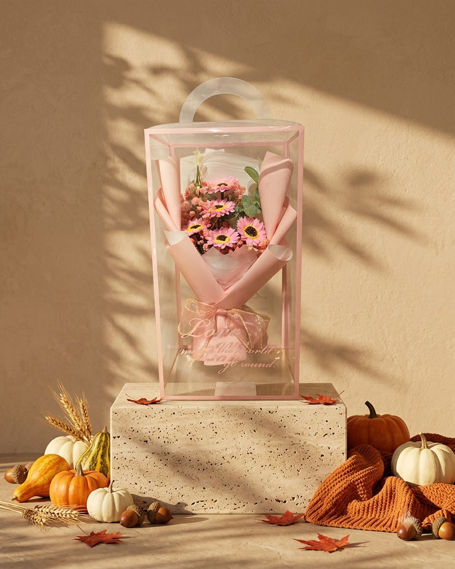 Pink Daisy Bouquet in Gift Box