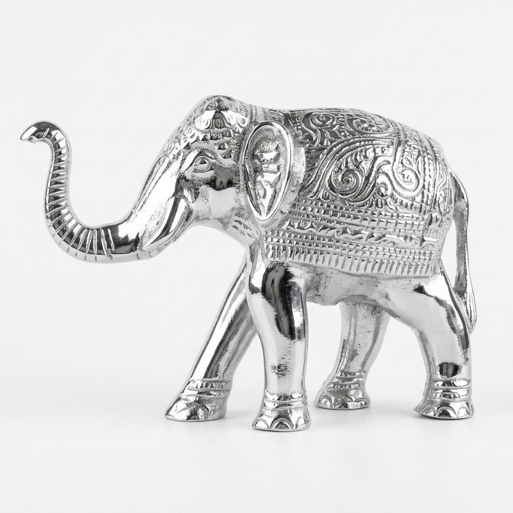 Lucky silver elephant showpiece for gifting and home decoration